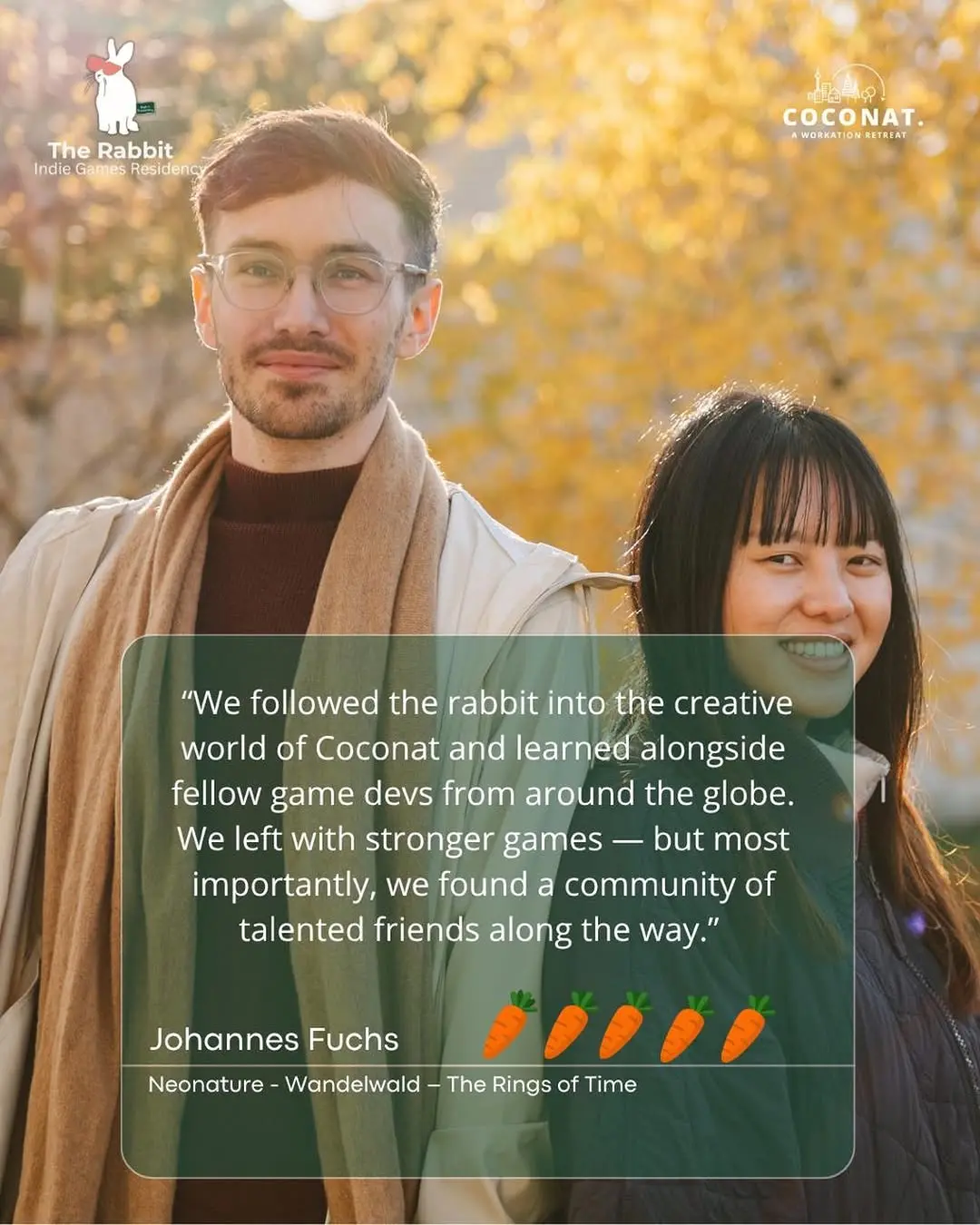 🐰 Johannes Fuchs and Kassandra Huynh made up @neonature.earth - a two-person team who came to The Rabbit Indie Games Res