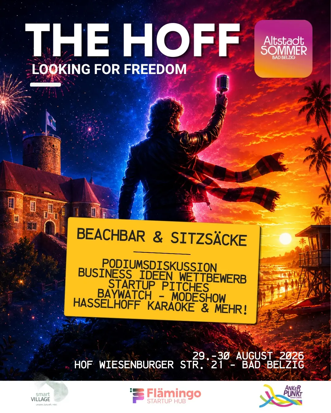 🛟 THE HOFF – BAD BELZIG LOOKING FOR FREEDOM 🕺🏖️

Am 29. & 30. August wird der Hof in der Wiesenburger Str. 21 zum Innova