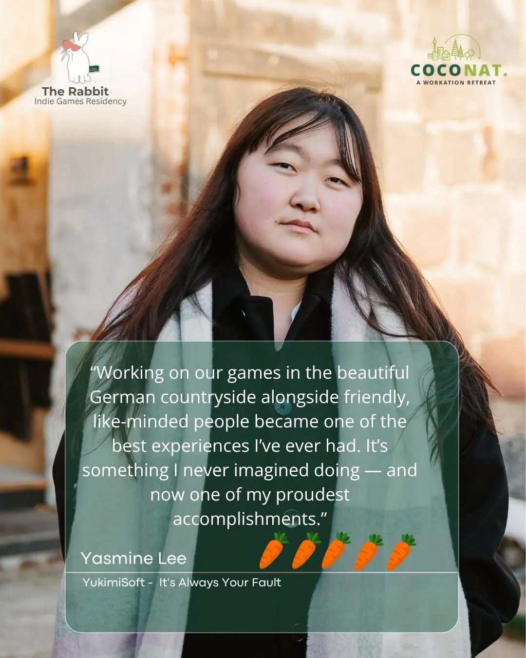 🐰 Yasmine Lee joined The Rabbit 2025 as a solo dev - working on her game It's Always Your Fault under her studio @yukimi