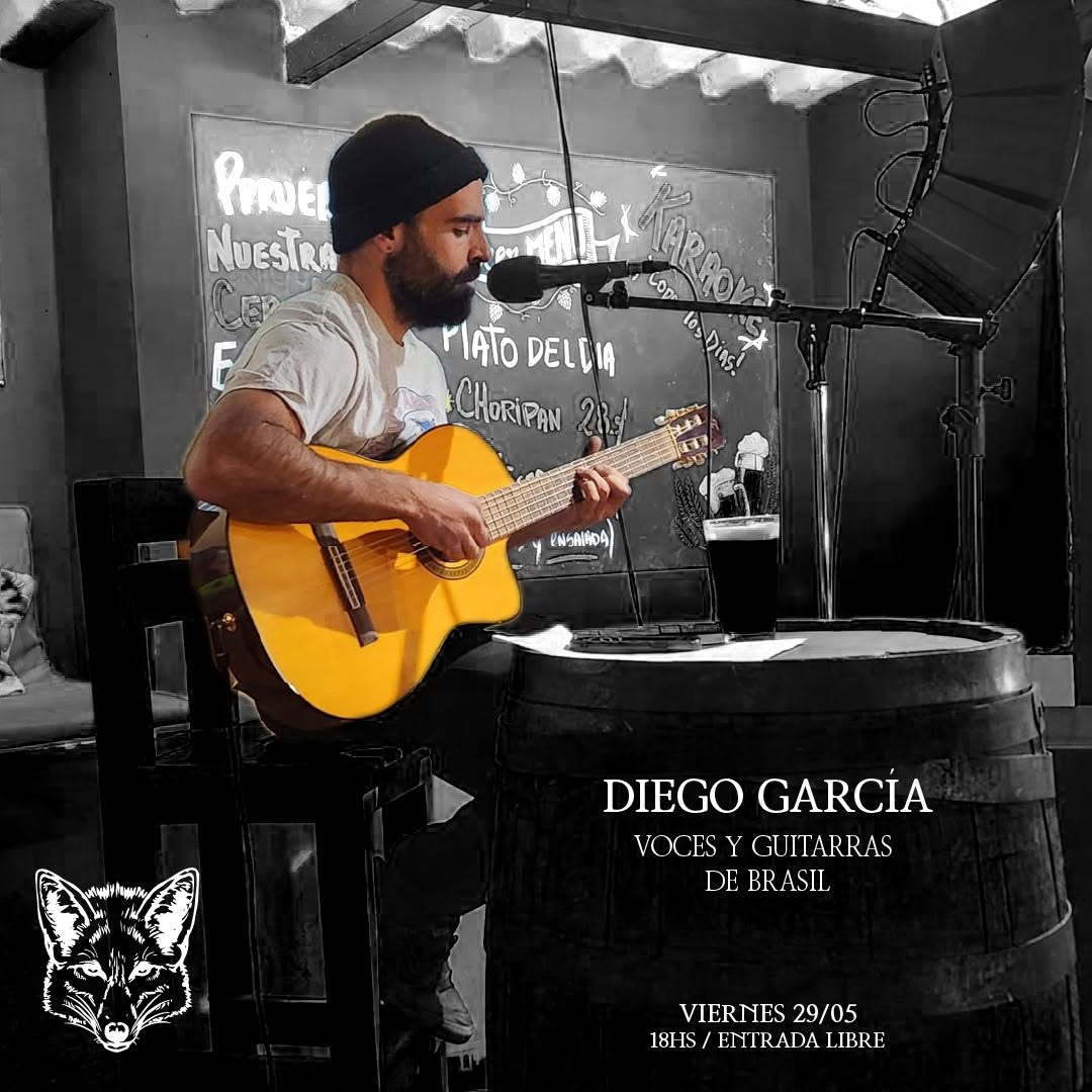 / Cafetería/
Este viernes 29 de mayo, desde las 18hs, Diego García llega con un set acústico de guitarra y voz: samba, b